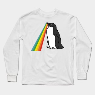 Animals with Rainbow Puke Penguin Long Sleeve T-Shirt